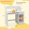 White Children Writing Table with Keyboard Tray and Hutch Drawer Shelves Ideal for Kids
